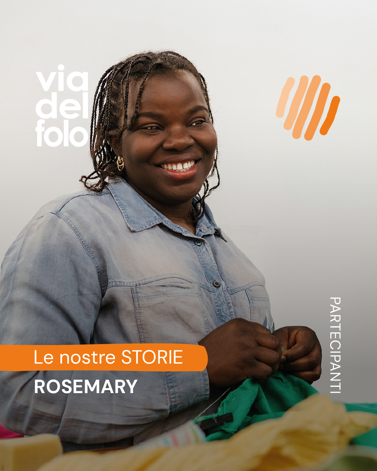Rosemary è una ragazza afrodiscendente che sta imparando a cucire